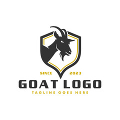 goat shield illustration logo