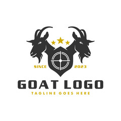 goat hunter illustration logo