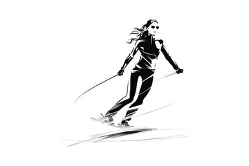 Fototapeta premium Winter ice snow sports silhouette vector