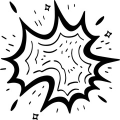 hand drawn vector of bomb explosion illustration.