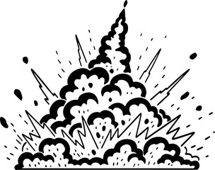 Obraz premium hand drawn vector of bomb explosion illustration.