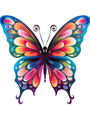 Colourful one butterfly brightly,insect cartoon
