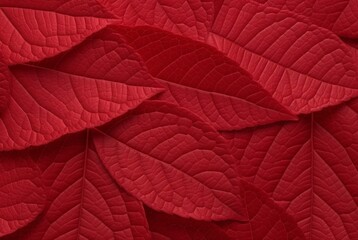 abstract background of neatly arranged red leaves. generative ai