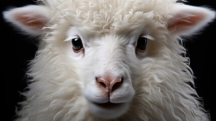 close up of a white sheep HD 8K wallpaper Stock Photographic Image 