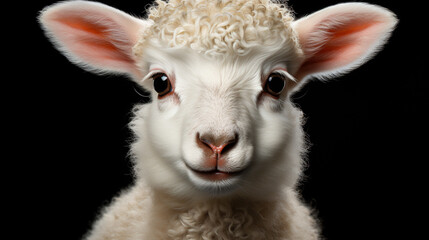Obraz premium close up of a sheep HD 8K wallpaper Stock Photographic Image 