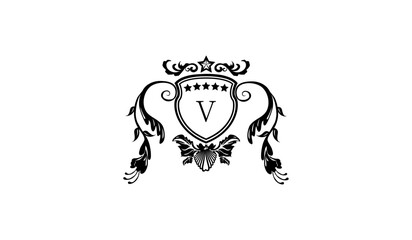 tribal wolf tribal tattoo logo V