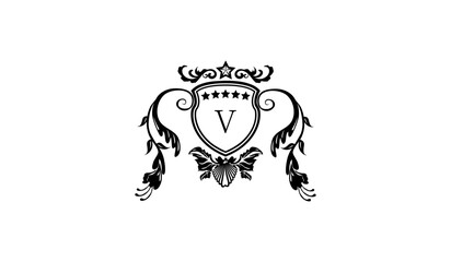 tribal wolf tribal tattoo logo V