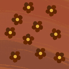 Adorable Maroon Floral Pattern with Minimalistic Touch