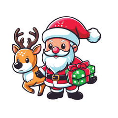 santa claus and reindeer