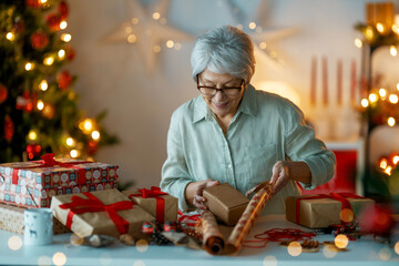 woman preparing  presents