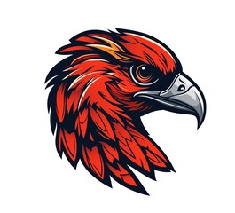 Obraz premium Ai generated cartoon red eagle, falcon bird mascot
