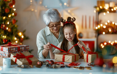 family preparing for Christmas