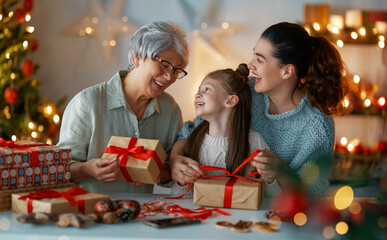 family preparing for Christmas