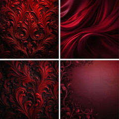 texture abstract red background smooth silk wallpaper fabric design wave soft satin fashion 