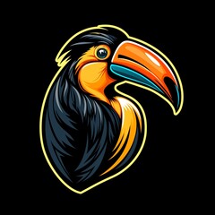 Obraz premium Generative AI, toucan bird mascot character badge