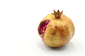 A pomegranate on a white background.