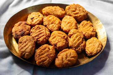 Thekua is an Indian sweet dish.popular in uttarpradesh, bihar and jharkhand.offering for the chhat festival.