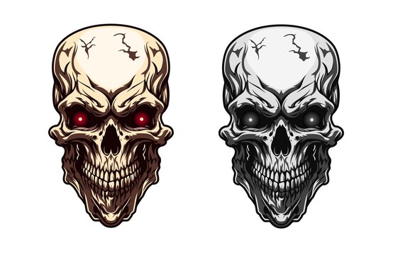 Generative ai danger skull mascot, death character
