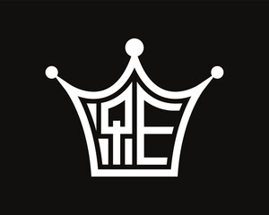 Crown shape QE letter logo design vector art