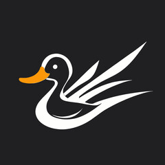 Fototapeta premium Duck, minimalist design, vector illustration