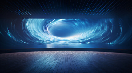 Realistic concave LED screen on wall or stage