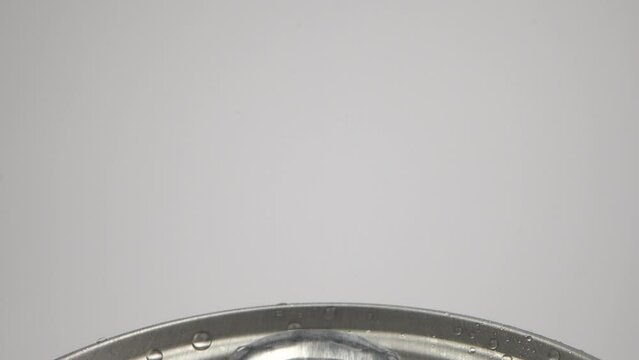 Soda Can Tab Close-up with Condensation. Probe lens closeup 