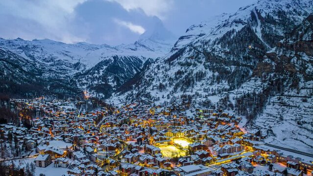 Matterhorn and Swiss Alps, Zermatt, Switzerland.