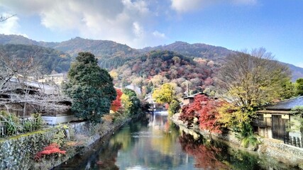 Fototapeta premium Arashiya landscape, Kyoto, Japan