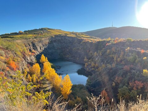 The Tokaj mountain is in the background of the Tarcali mine