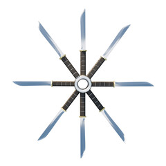 short knife isolated on white , 3d render