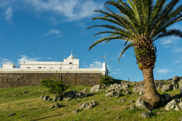 Montevideo fortress and military museum with old canons "Fortaleza del Cerro de Montevideo General Artigas"