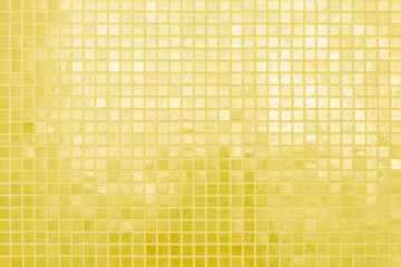 Yellow ceramic wall and floor tile abstract background. Design geometric gray mosaic texture decoration of the bedroom. Simple seamless pattern grid for backdrop hospital wall, canteen and kitchen.