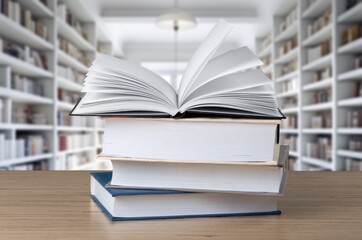 Education learning. Book in school library