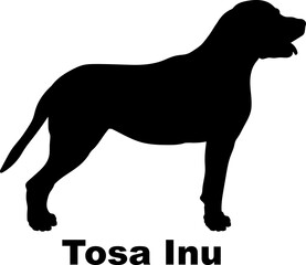 Tosa Inu. Dog silhouette dog breeds logo dog monogram logo dog face vector