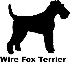 Wire Fox Terrier. Dog silhouette dog breeds logo dog monogram logo dog face vector