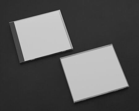 3d render CD mockup on a black background