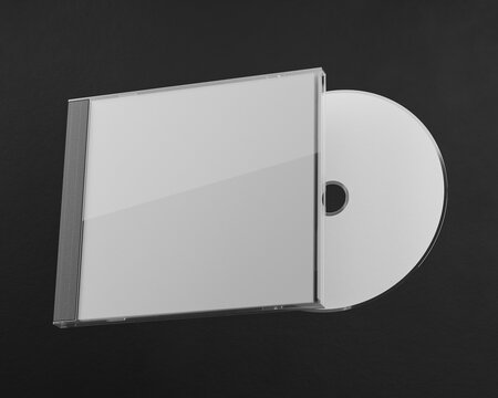 3d render CD mockup on a black background