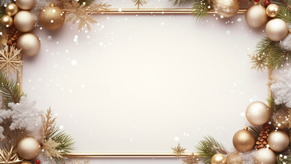 Christmas frame with decorative elements and copy space. Generative ai