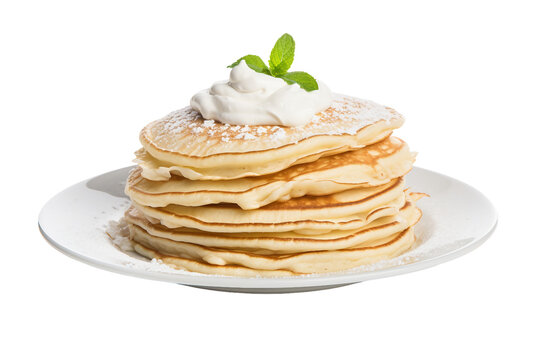 Sour Cream Pancakes on White on a transparent background