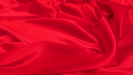 Obraz premium luxury red wavy silk texture abstract background