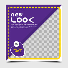 social media post templates For digital marketing and food promotion, advertising, social media banners. vector photo frame mockup illustration