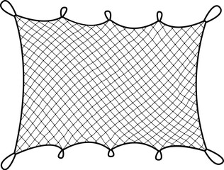Fish net, isolated fishnet. Isolated 3d vector mesh of threads designed to catch fish, essential tool for fishermen, ensuring a successful catch by trapping fish in their intricate web-like structure - obrazy, fototapety, plakaty
