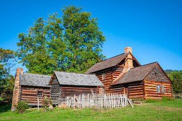 Obraz premium The Zebulon B. Vance Birthplace Historic site located in Weaverville, Buncombe County, North Carolina