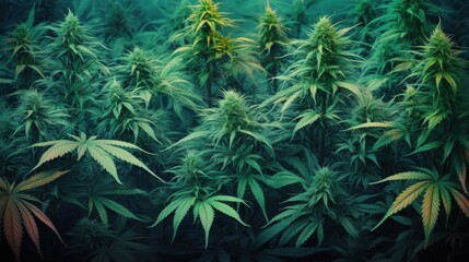 Fototapeta na wymiar Majestic soft marijuana cannabis leaves background.