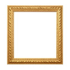 Simple golden frame on a white background