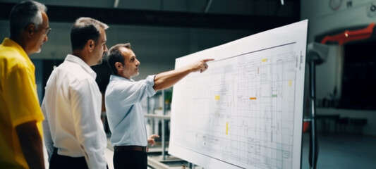 Academic research, team of engineers architects meeting, discussing, designing, planning, safety inspecting working with blueprints, engineering Buildings, construction architecture, blurred image