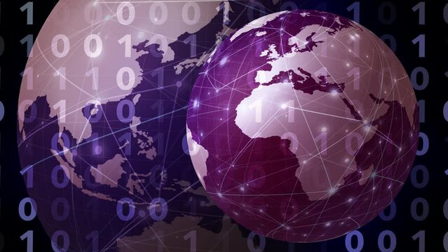 Securing global network cyber security and cyber attack in digital world of technology news, algorithm, and binary code for global communication