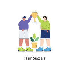Team Success vector Flat Design illustration. Symbol on White background EPS 10 File