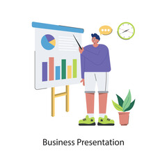 Business Presentation vector Flat Design illustration. Symbol on White background EPS 10 File