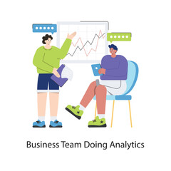 Business Team Doing Analytics vector Flat Design illustration. Symbol on White background EPS 10 File